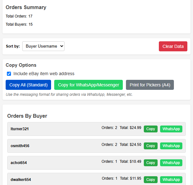 CSV Import Screen